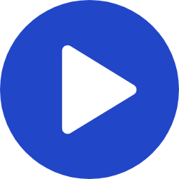 play button in blue circle
